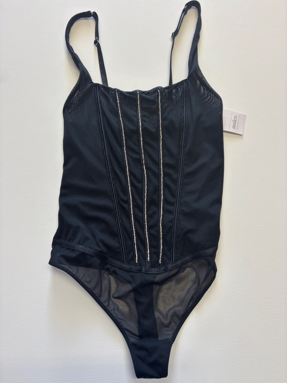 H&M Black Girls' One-Piece Bodysuit with Vertical Silver Trim